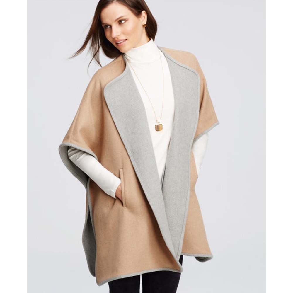Ann Taylor Tan and Gray Cape